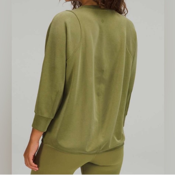 Lululemon Draped Back Crew Sweatshirt Bronze Green size 10 - Picture 3 of 12
